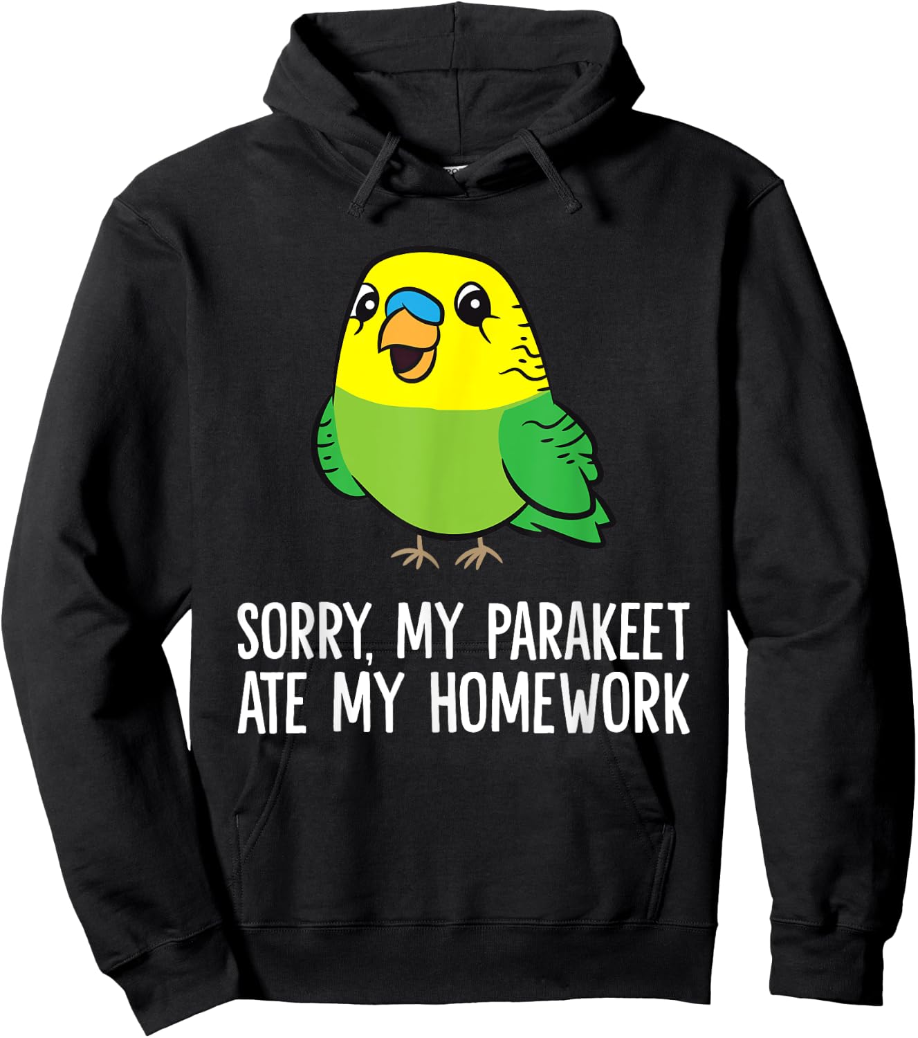 Budgie Bird Sorry, My Parakeet Ate My Homework Hoodie - Hoodie | Black