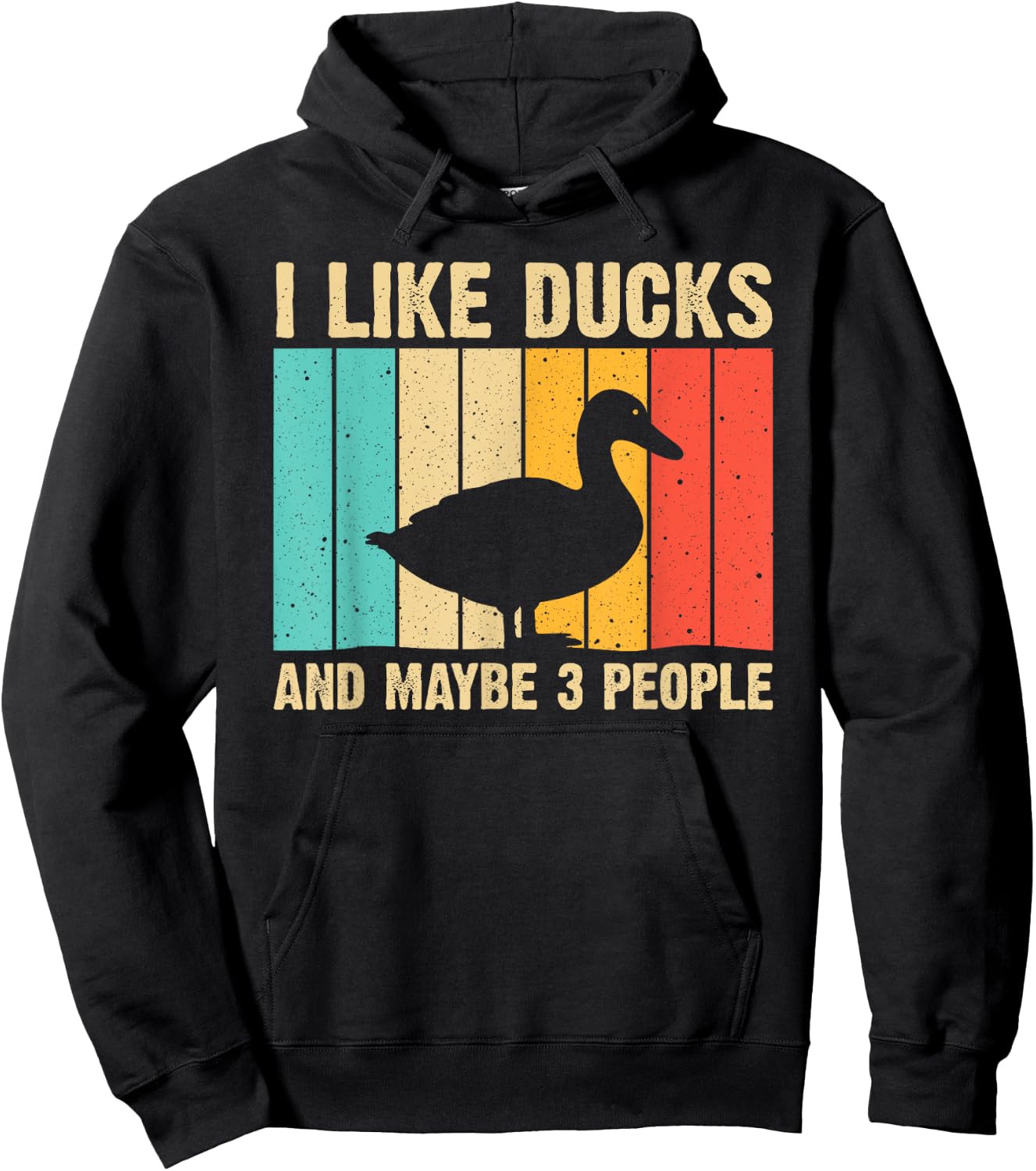 Vintage Duck Design For Duck Lovers Men Women Mallard Drake Hoodie - Hoodie | Black