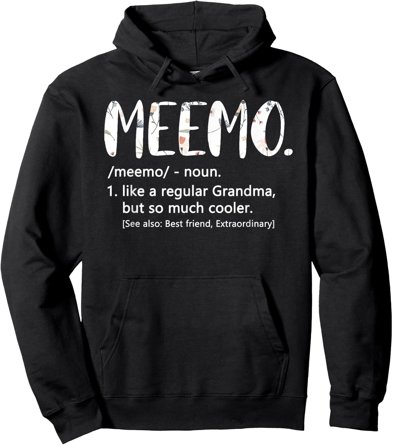 Meemo Shirts Mothers Day idea Cute Grandma Meemo Hoodie - Hoodie | Black