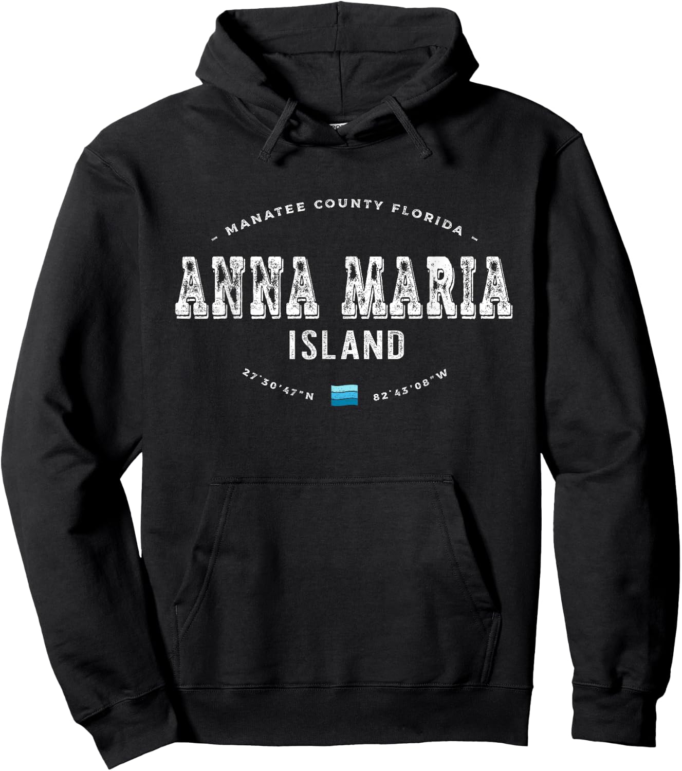 Vintage Retro Anna Maria Island Florida Graphic Hoodie - Hoodie | Black