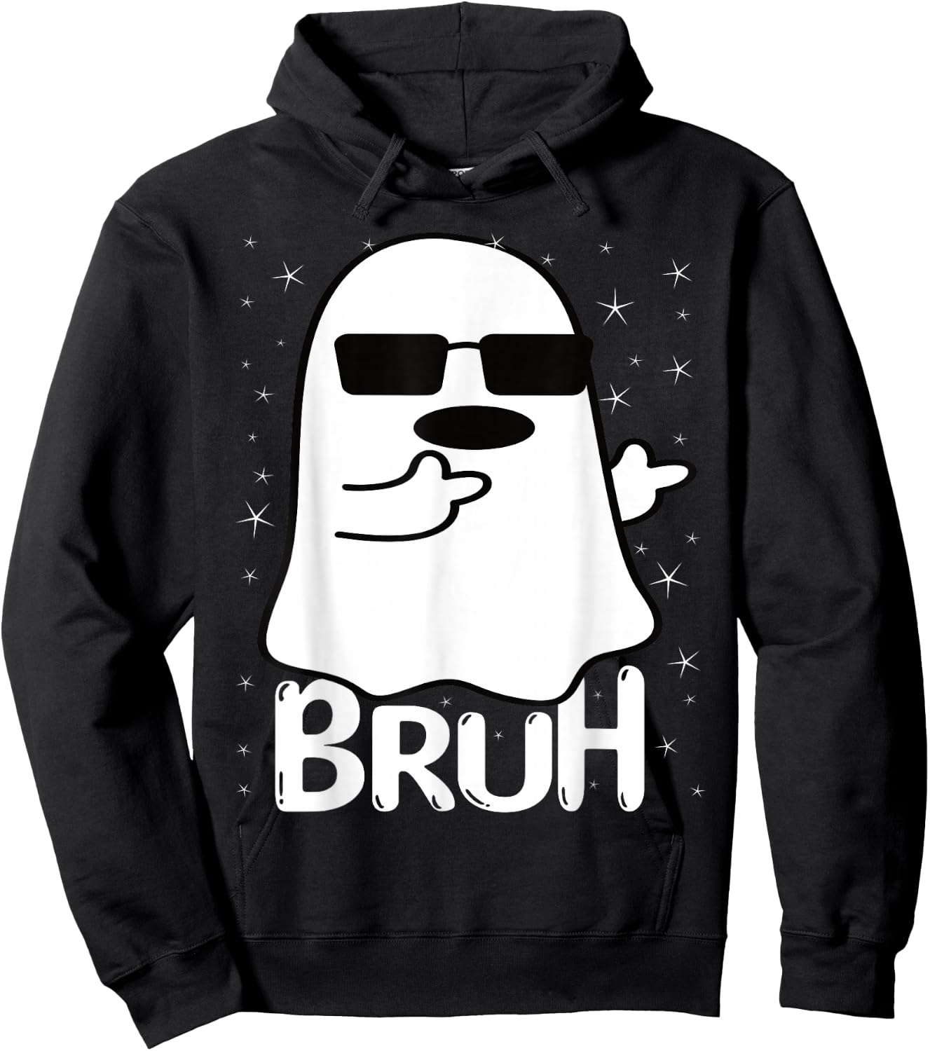 Bruh Ghost Funny Halloween Costume Men Kids Boys Hoodie - Hoodie | Black