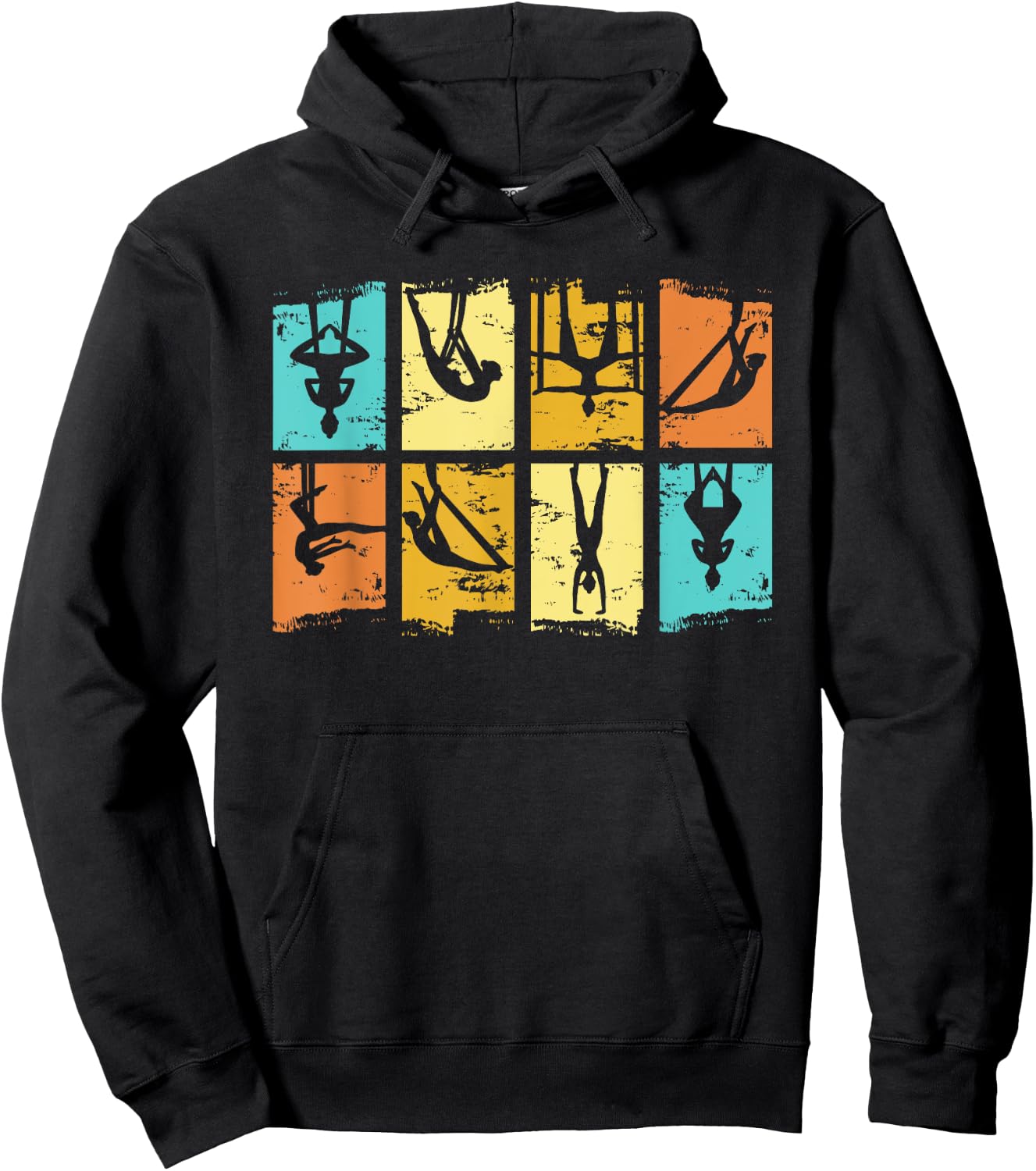Vintage Aerialists Retro Aerial Silk Acrobatics Dance Circus Hoodie - Hoodie | Black