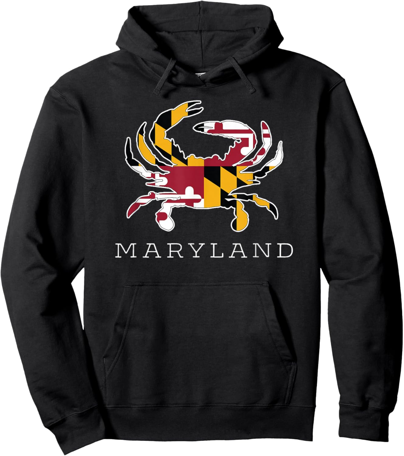 Maryland State Flag Classy Blue Crab Hoodie - Hoodie | Black