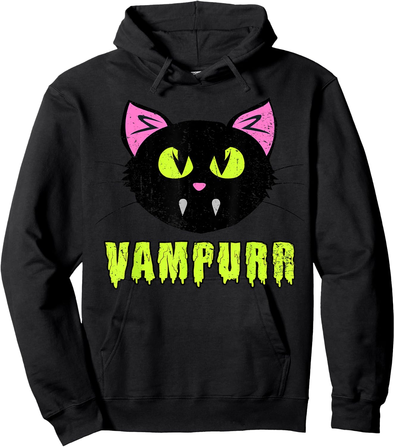 Vampurr Vampire Black Cat-Shirt Funny Lazy Halloween Costume Hoodie - Hoodie | Black