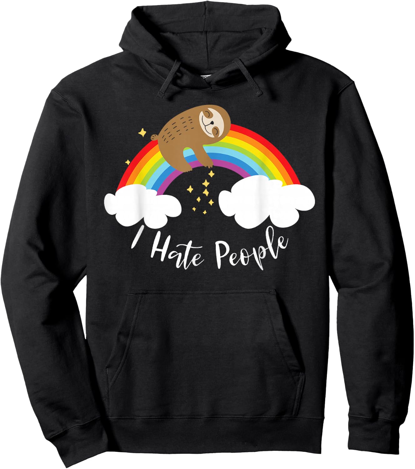 Cute Sloth - I Hate People Hoodie - Hoodie | Black