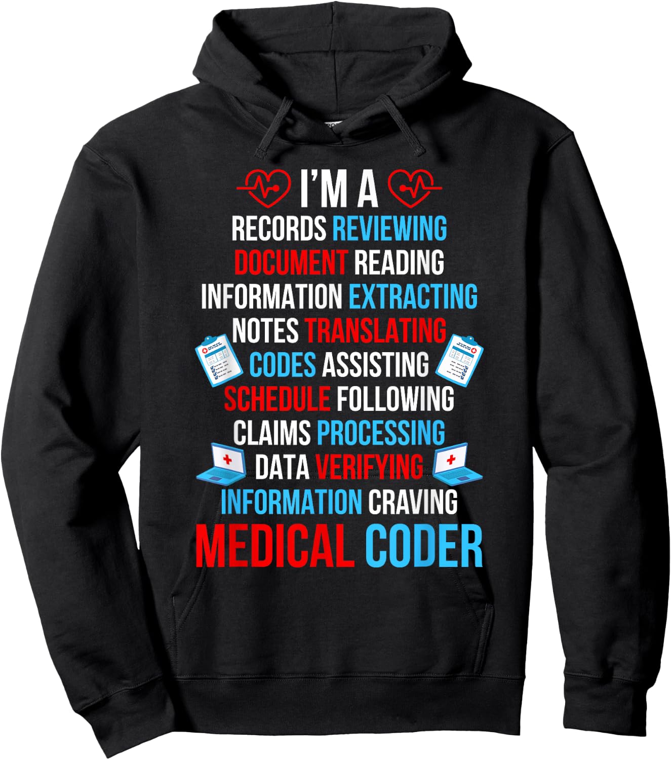Medical Coder Definition Medical Coding Medical Coders Hoodie - Hoodie | Black