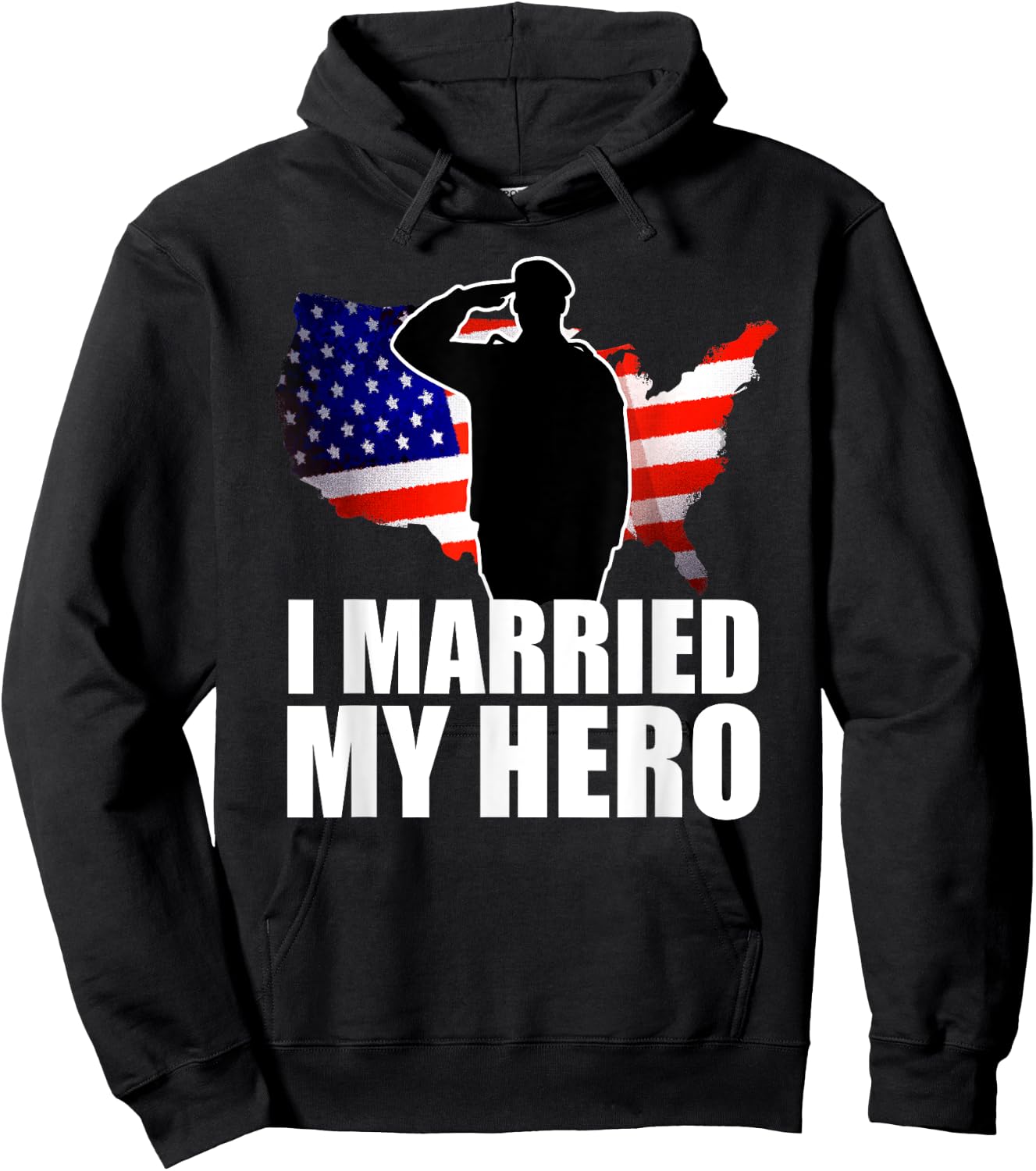 Patriotic American Flag Veteran Military Wife Support Women Hoodie - Hoodie | Black