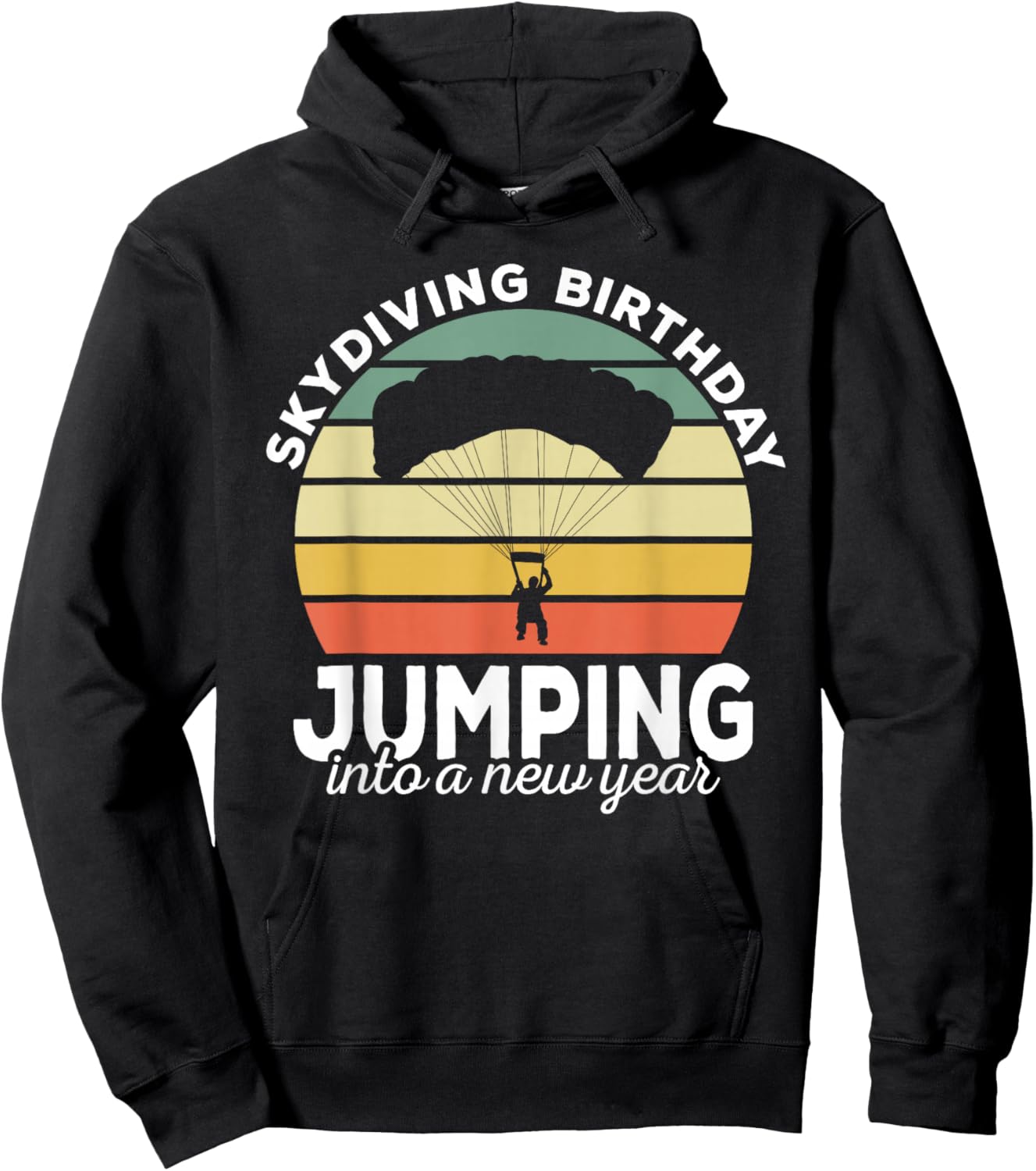 Funny Skydiver Retro Designs Skydiving Birthday Parachuting Vintage Black -Adults Hoodie - Hoodie | Black