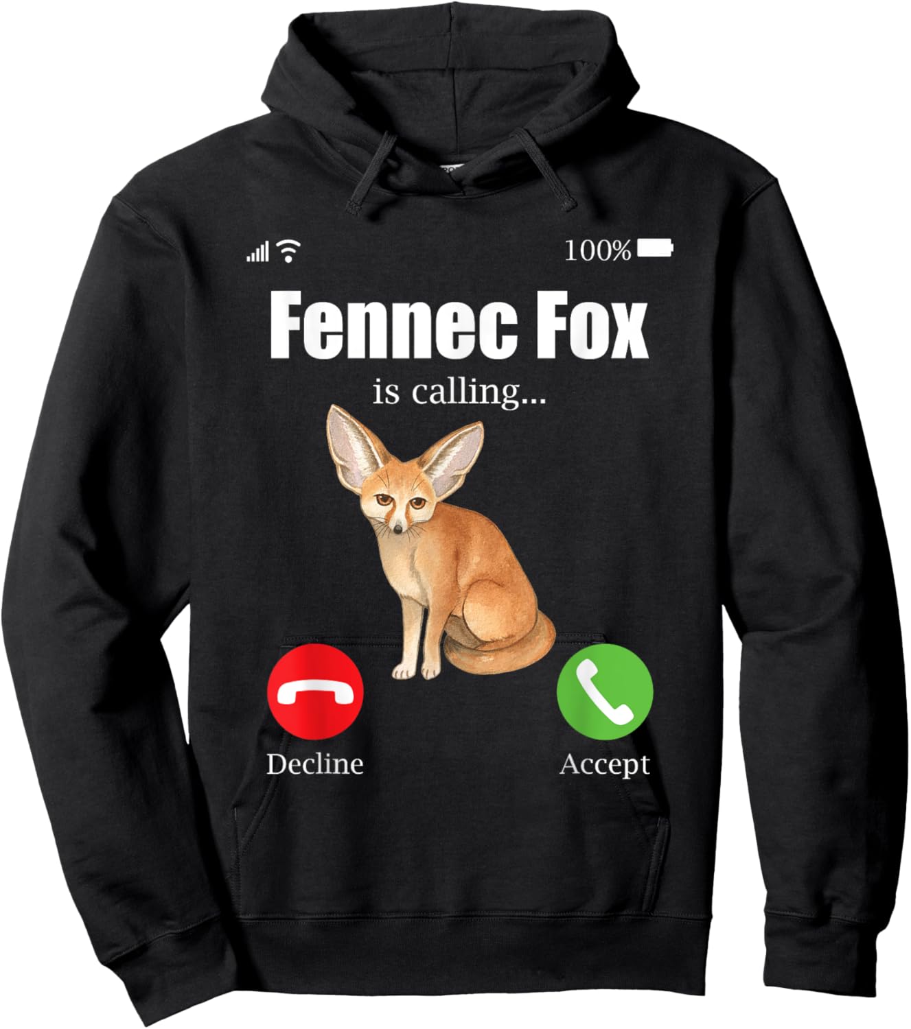 Fennec Fox Cute Fennic Foxes Fenec Animal Fox Lover Hoodie - Hoodie | Black