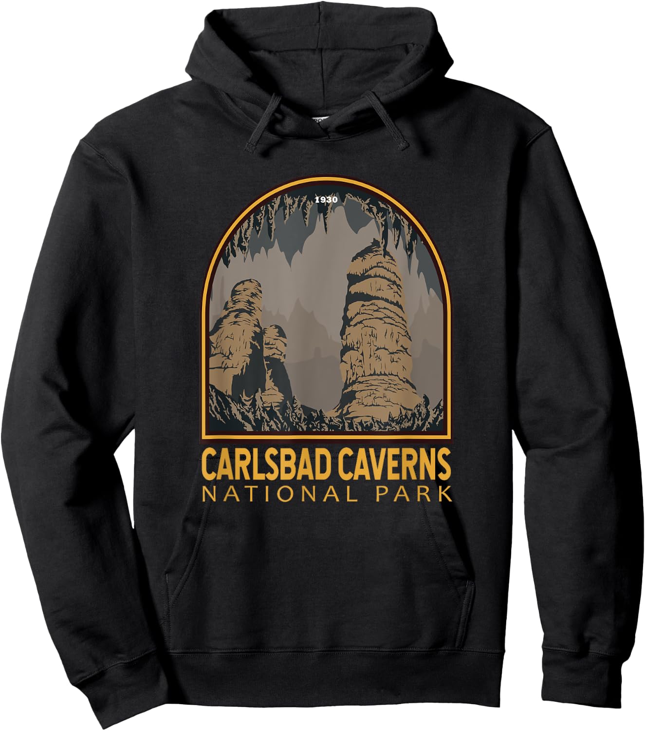 Carlsbad Caverns National Park Vintage Emblem Hoodie - Hoodie | Black