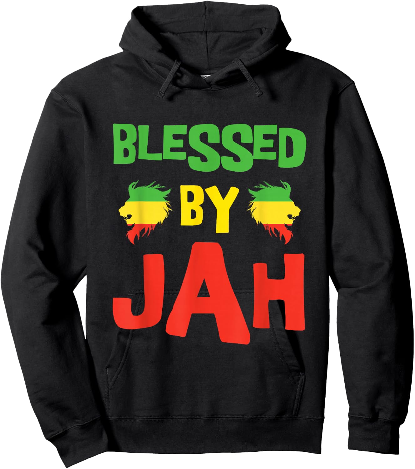 Rasta Clothing Men's Reggae Lion Dreadlocks Men's Hoodie - Hoodie | Black