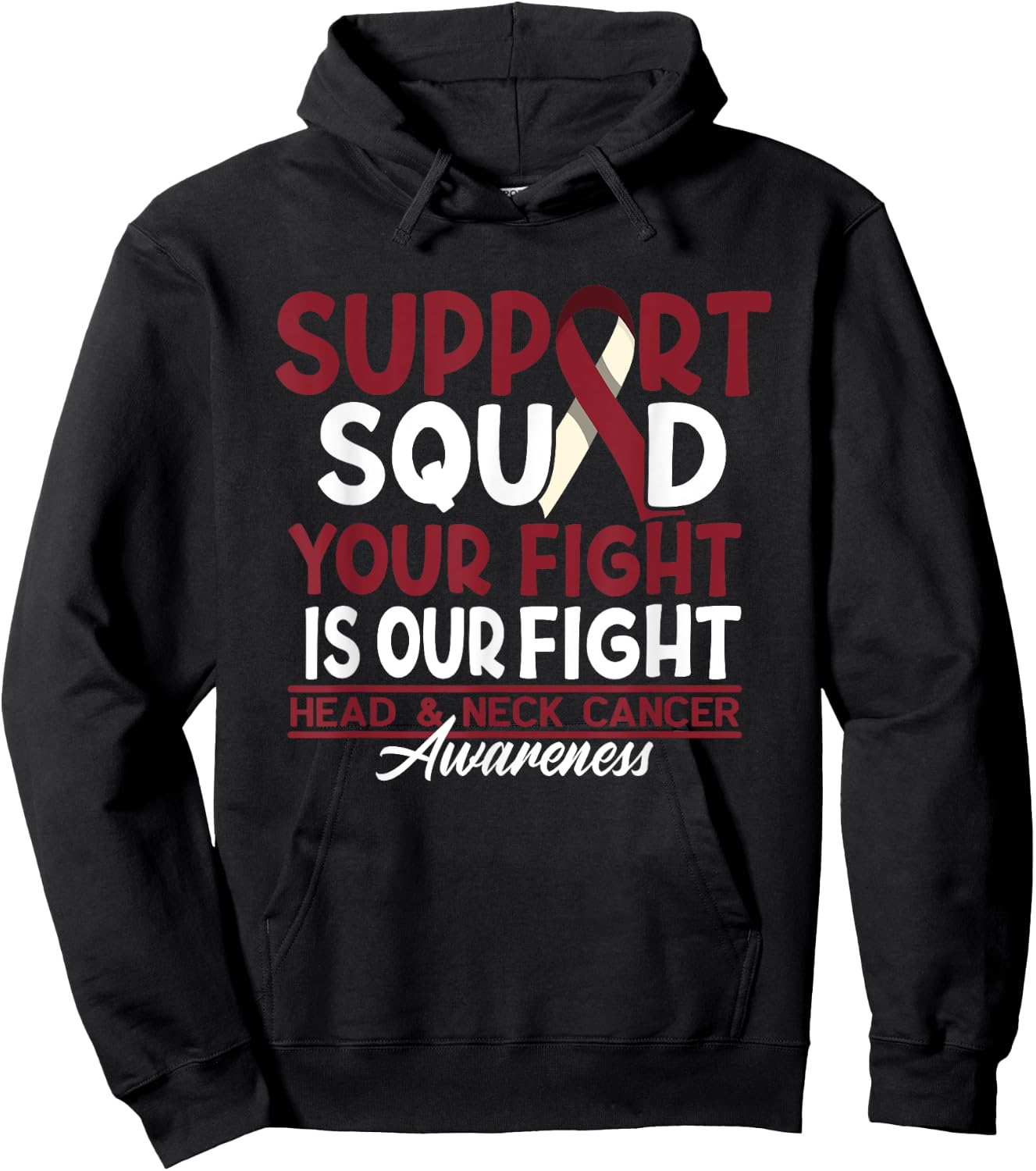 Support Awareness Squad I HNSCC Head And Neck Cancer Hoodie - Hoodie | Black