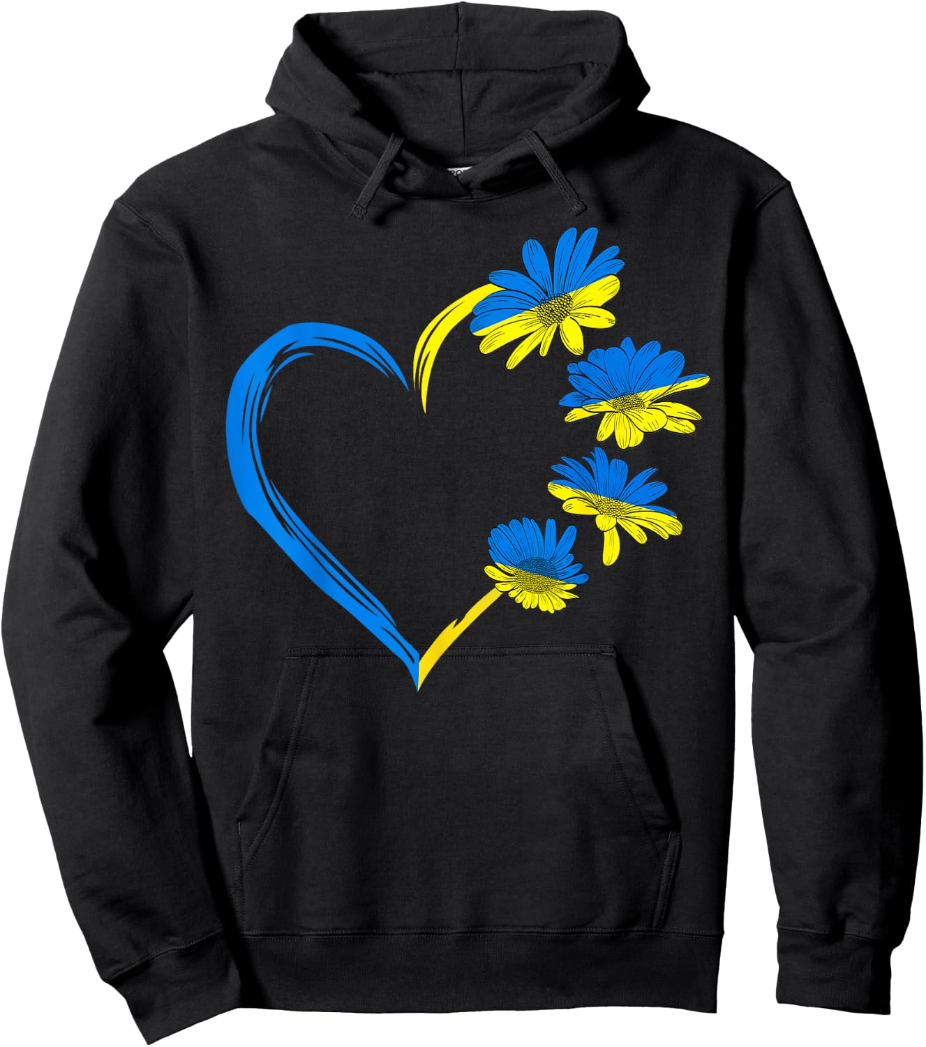 Ukraine Flag Sunflower Vintage Ukrainian Lovers Ukraine Hoodie - Hoodie | Black