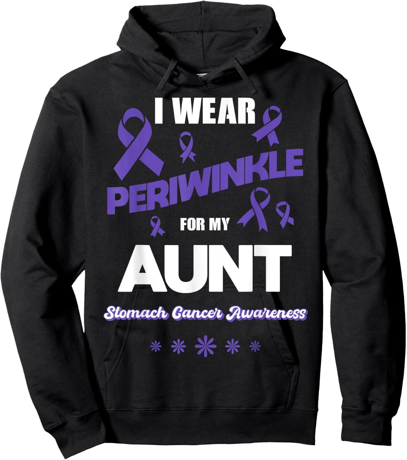 I Wear Periwinkle For My Aunt Stomach Cancer Awareness Hoodie - Hoodie | Black