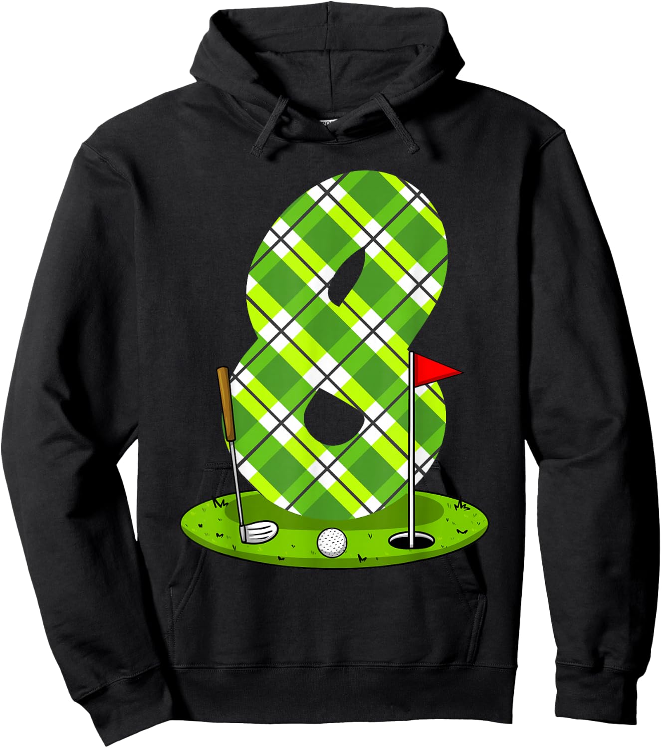 Golf Birthday Shirt For Kids 8th Birthday Party Golfer Hoodie - Hoodie | Black