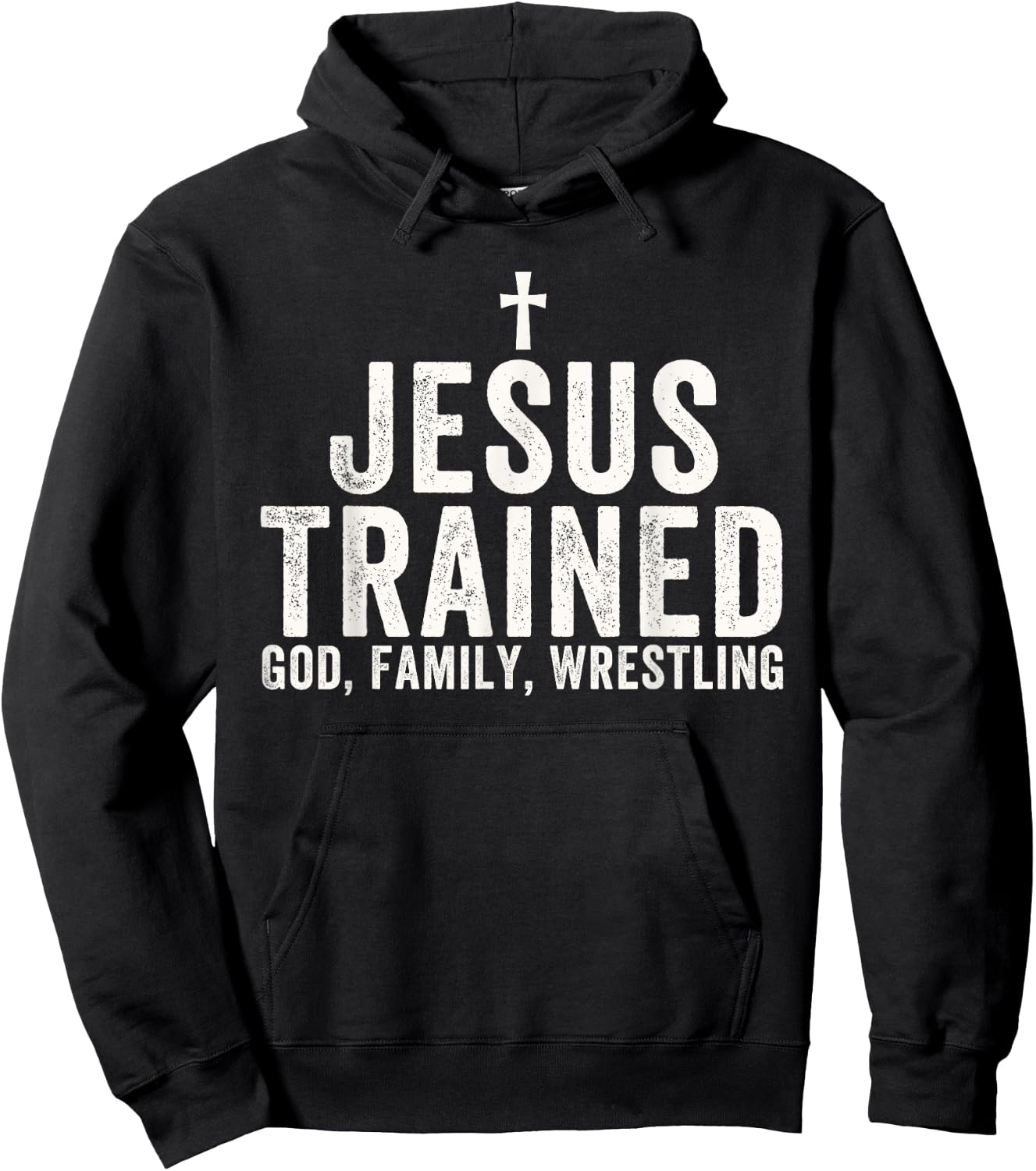 Jesus Trained, God Family Wrestling, Christian Wrestling Hoodie - Hoodie | Black