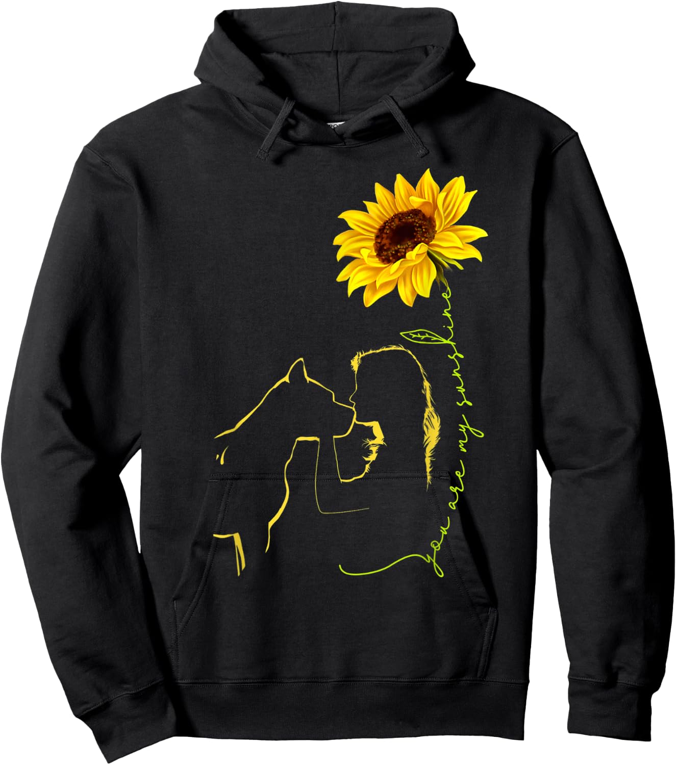 Pitbull Mom you're my sunshine sunflower pitbull dog lover Men Women Hoodie - Hoodie | Black