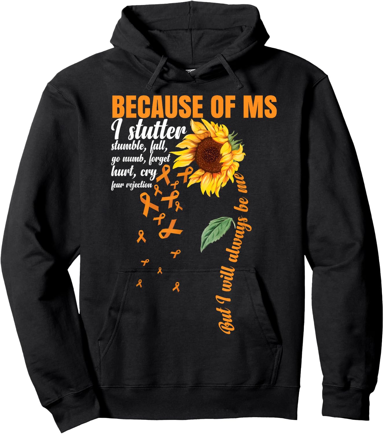 Multiple Sclerosis Warrior MS Sunflower Hoodie - Hoodie | Black