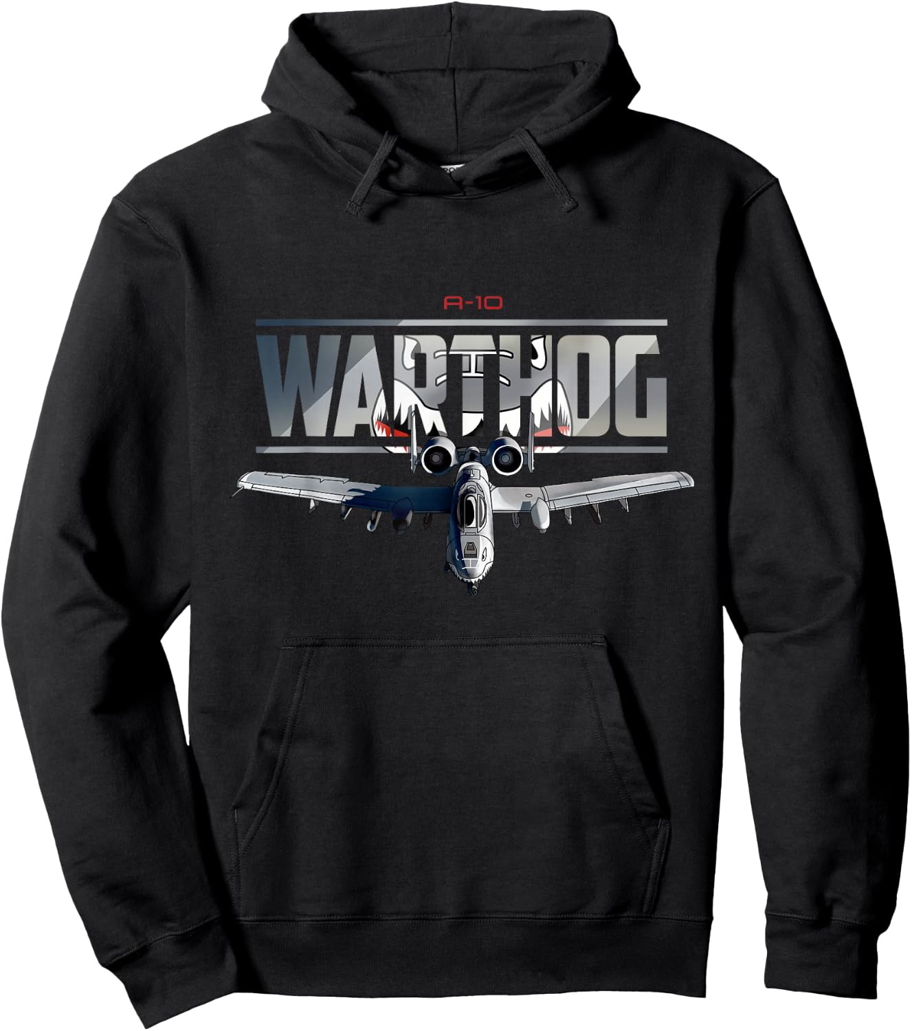 American Military Airplane Warthog Pilot Hoodie - Hoodie | Black