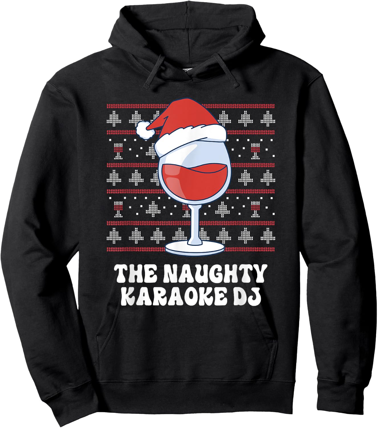 The Naughty Karaoke DJ Funny Christmas Hoodie - Hoodie | Black