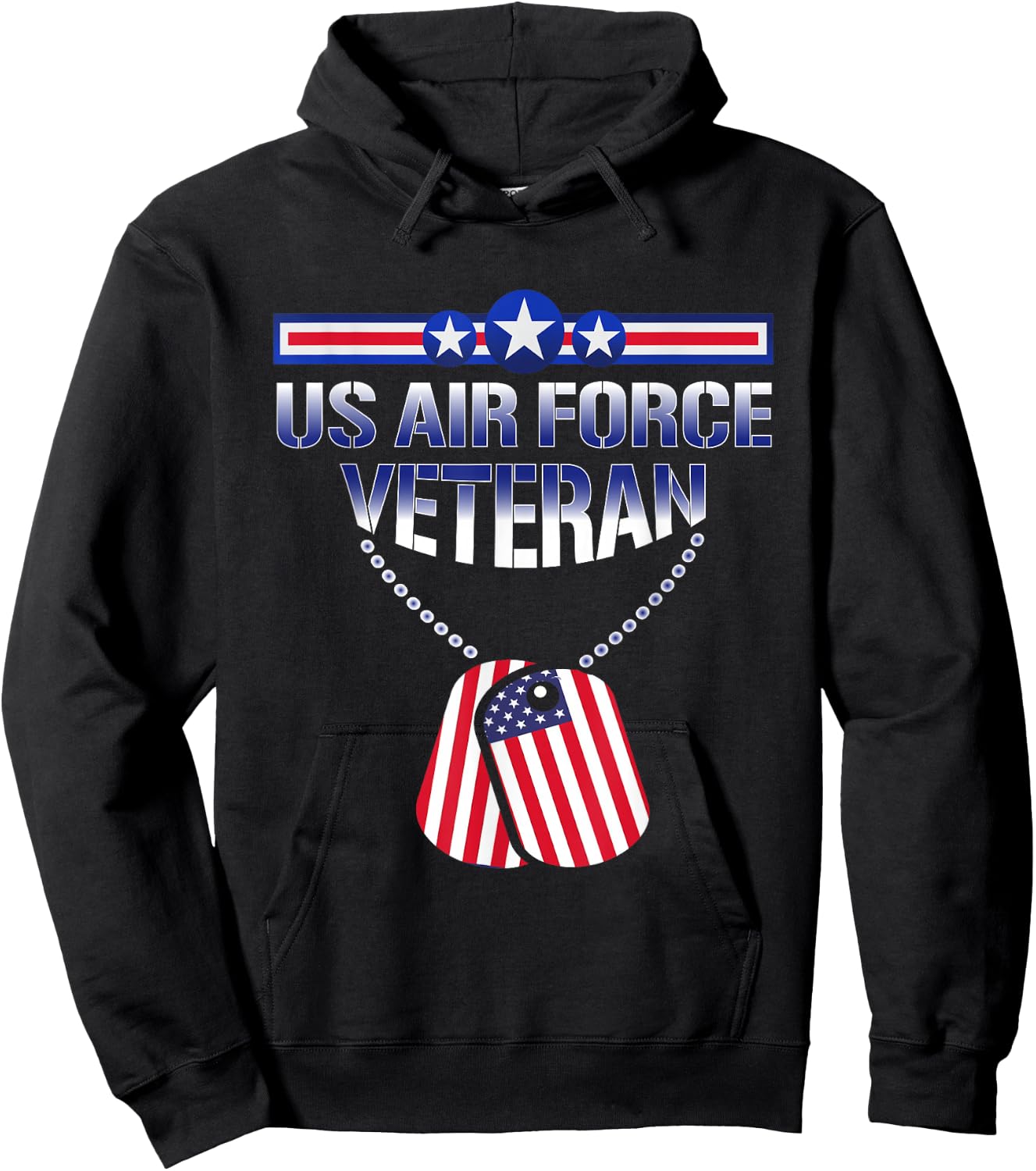 Vintage US Air Force Veteran - Vintage USAF Veteran Hoodie - Hoodie | Black