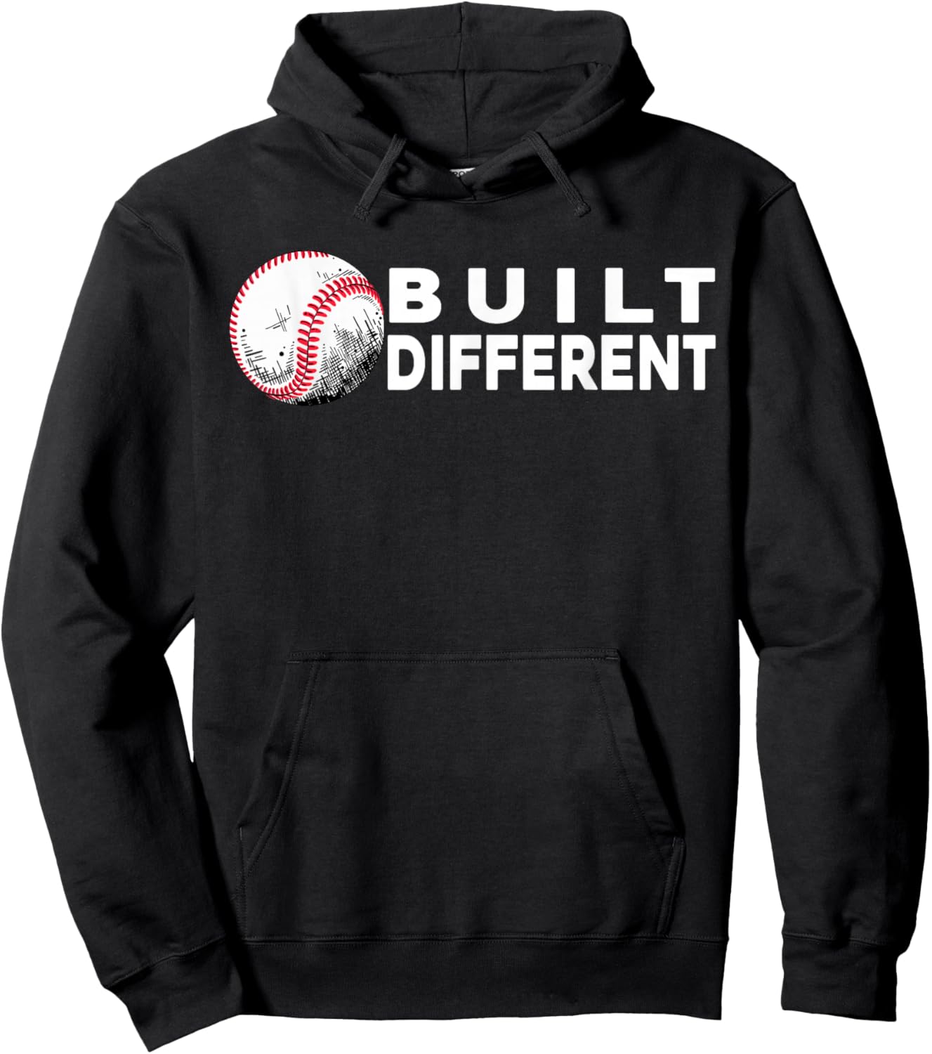 Built Different - Baseball Awsome Hoodie - Hoodie | Black