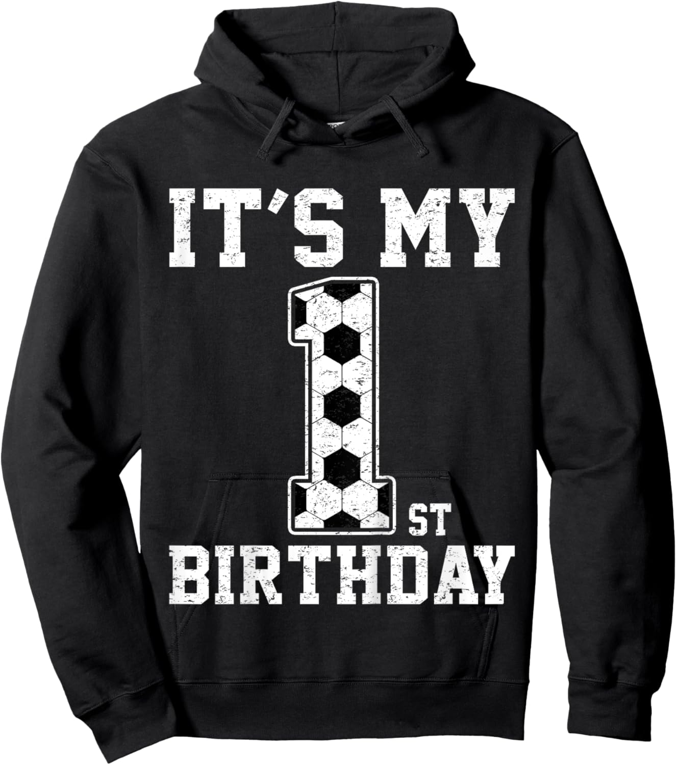 Kids 1st Birthday Soccer Player One 1 Years Old Birthday Boy Hoodie - Hoodie | Black