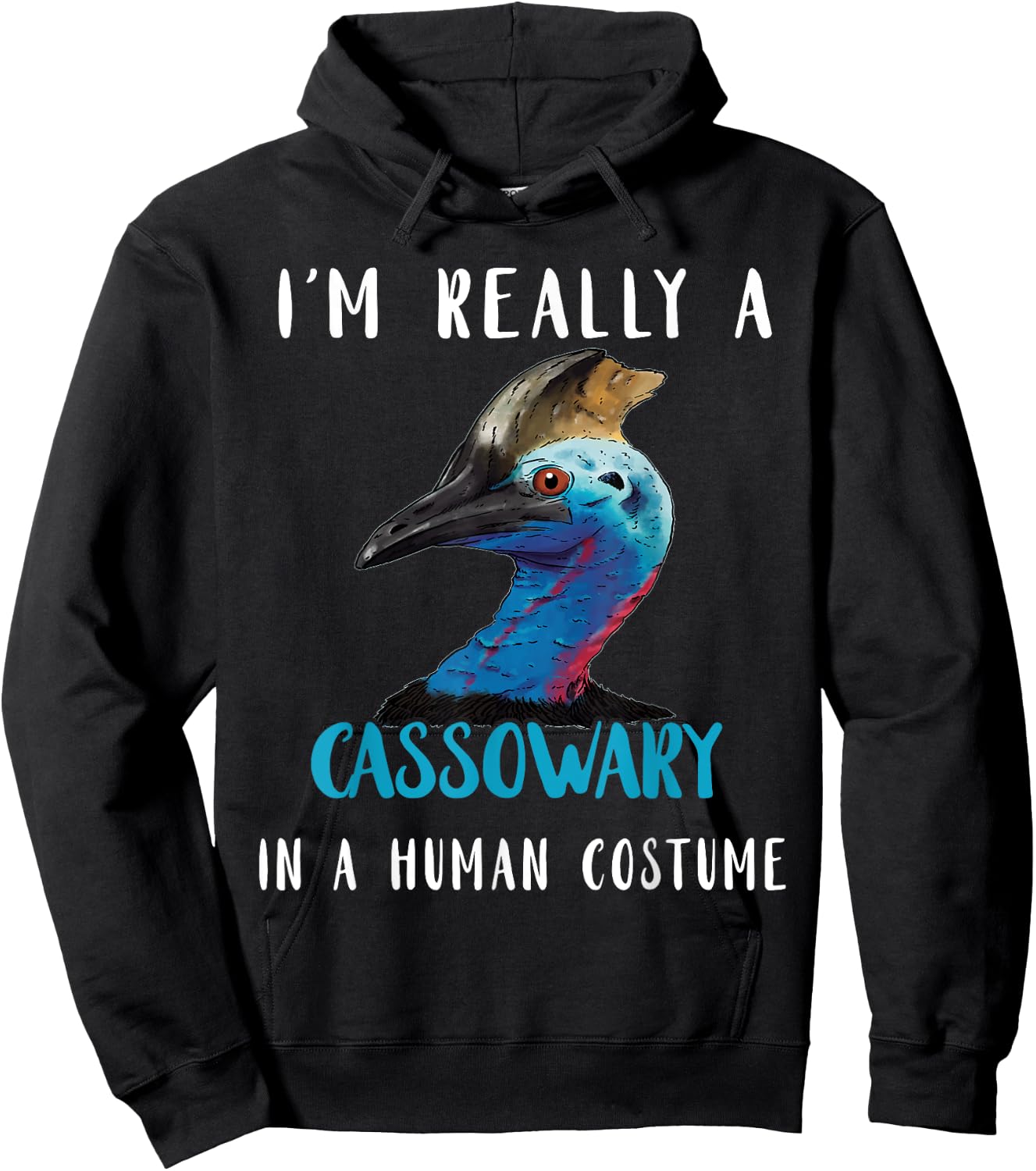 Cassowary In Human Costume Casque Cassowary Lover Birds Hoodie - Hoodie | Black