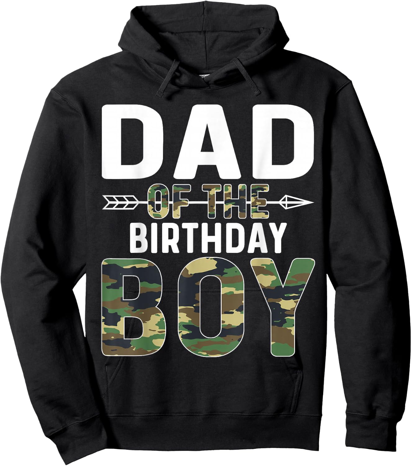 Camouflage Dad of the Birthday Boy Hoodie - Hoodie | Black