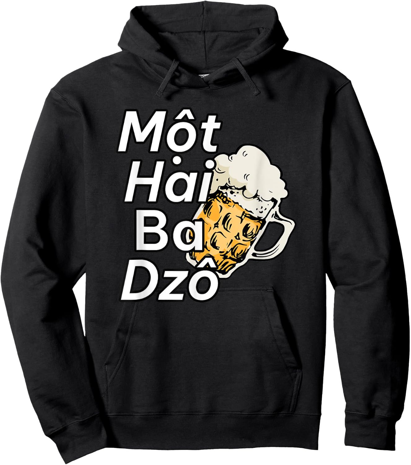 Vietnam Beer Vietnamese Mot Hai Ba Dzo One Two Three Cheers Hoodie - Hoodie | Black