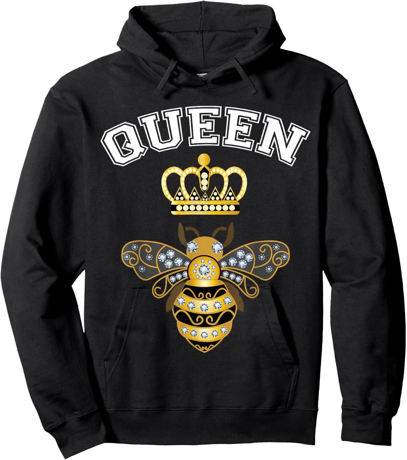 Queen Bee Crown Women Men Girls Honey Hive Beekeeping Bee Hoodie - Hoodie | Black