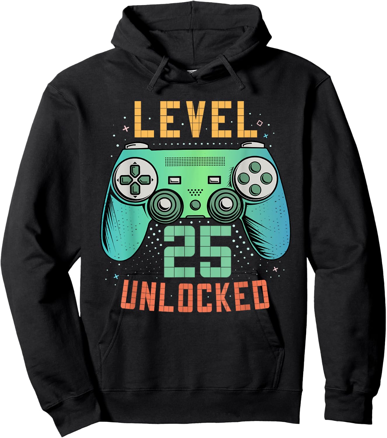 Level 25 Unlocked 25th Birthday Gamer Gifts 25 Year Old Male Hoodie - Hoodie | Black