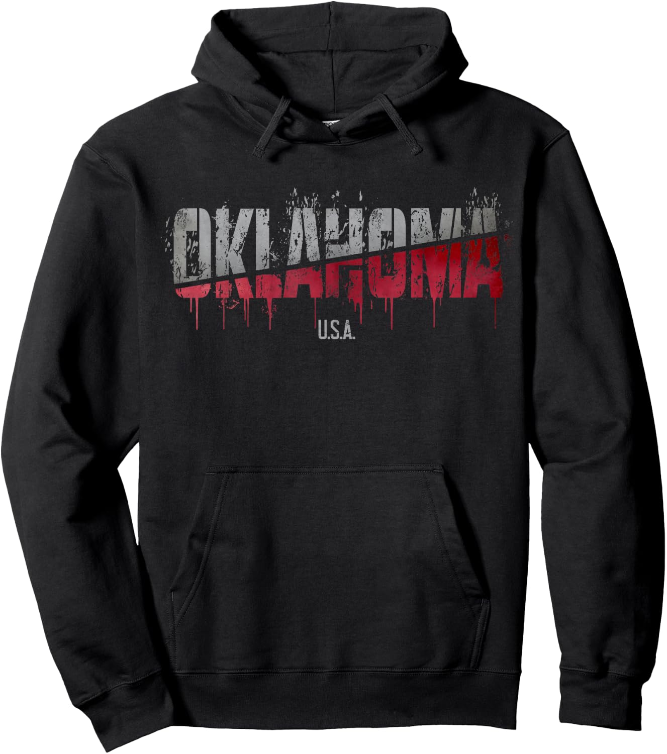 Distressed Oklahoma USA Hoodie - Hoodie | Black