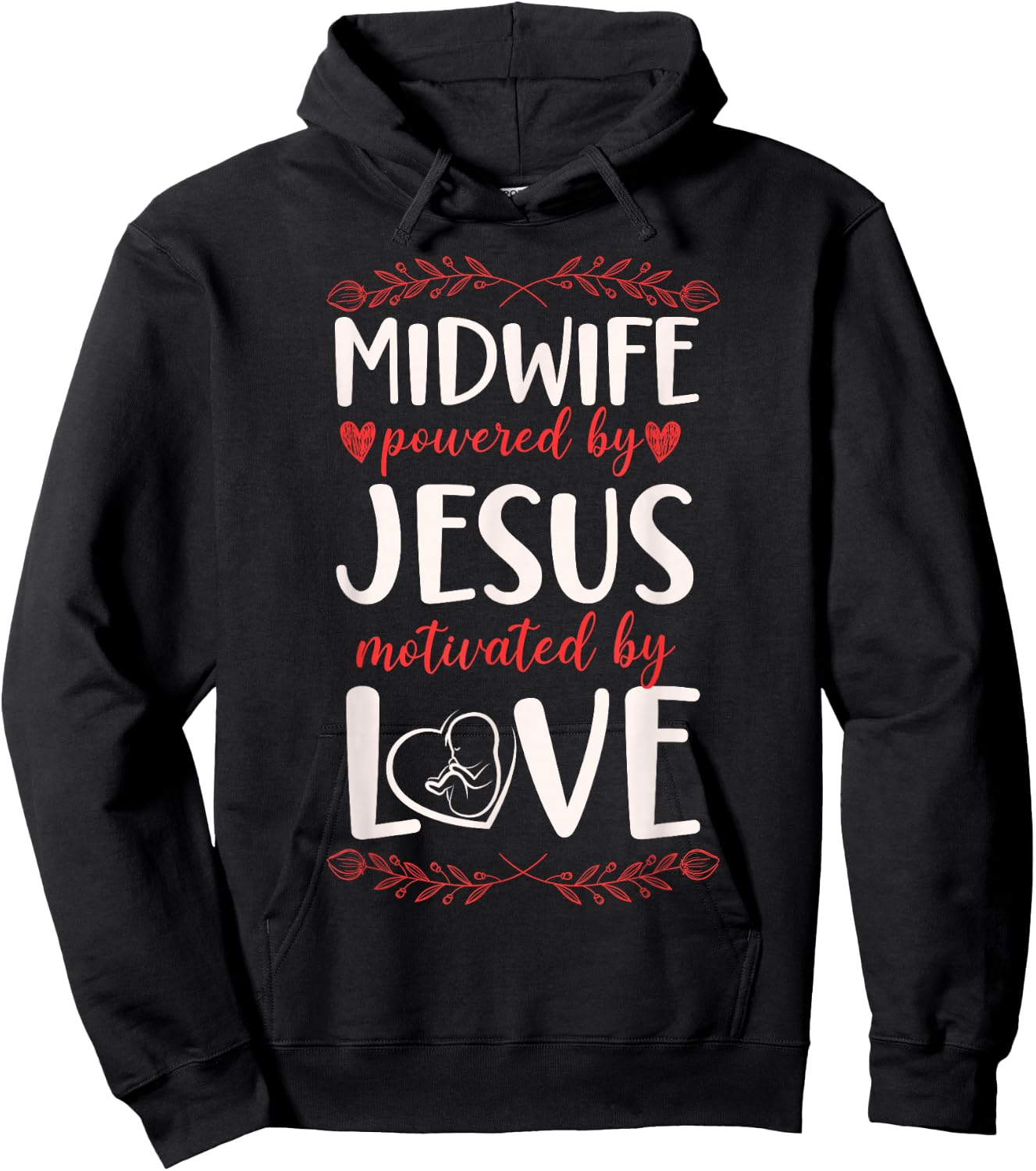 Nurse Midwife Birth Worker Faith Jesus Christian Midwife Hoodie - Hoodie | Black