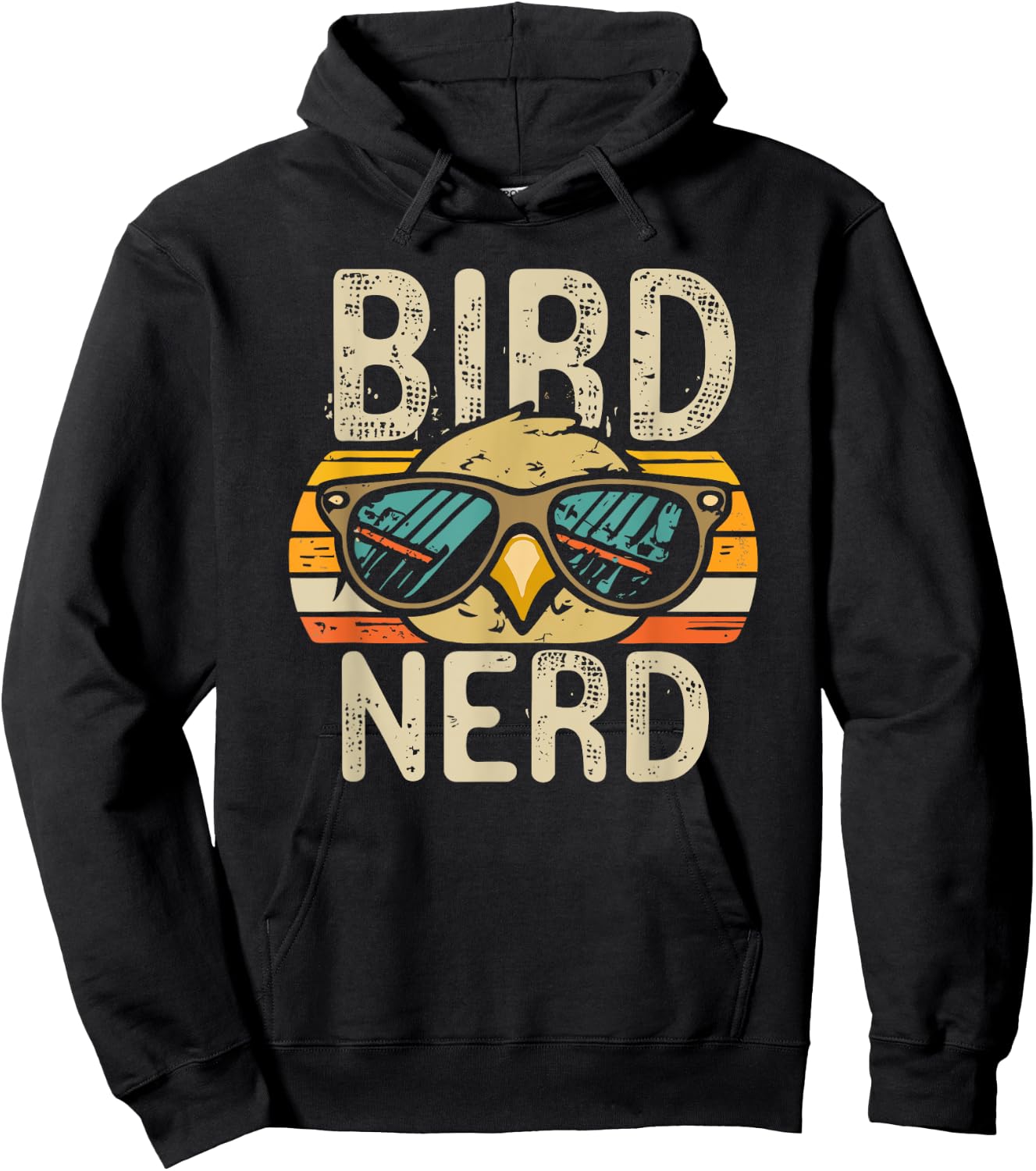 I heart Birds Funny Bird Nerd Vintage Retro Sunset Cute Hoodie - Hoodie | Black