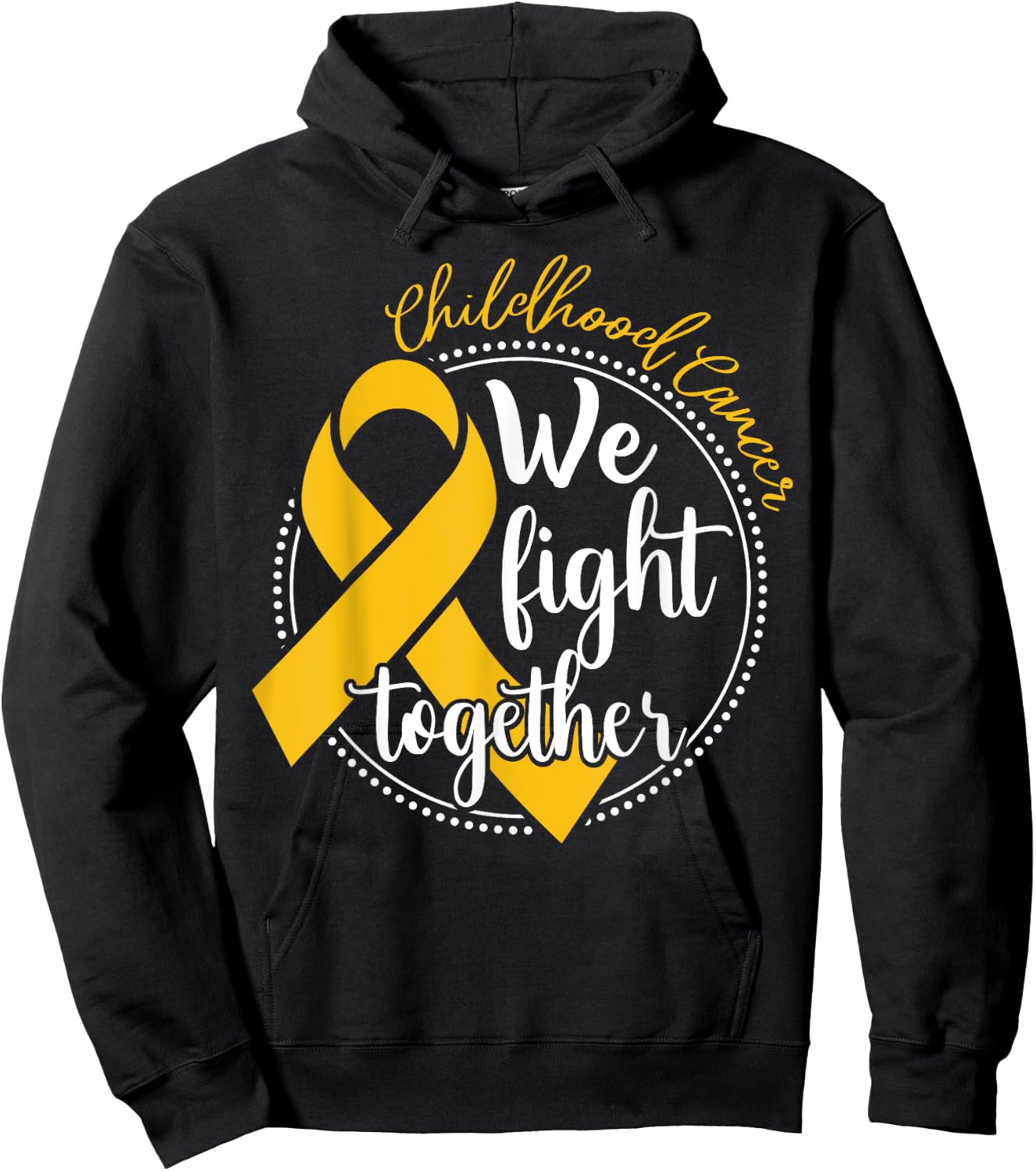 We Fight Together Childhood Cancer Awareness Family Matching Hoodie - Hoodie | Black
