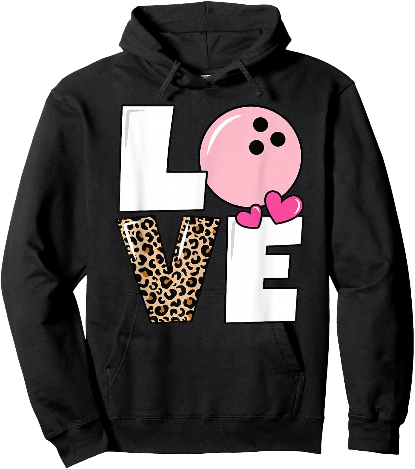 Cute Love Bowling Bowler Women Girls Bowling Hoodie - Hoodie | Black