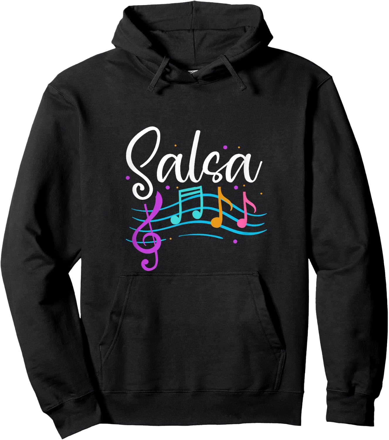 Salsa Musical Notes Latin Music Dance Hoodie - Hoodie | Black