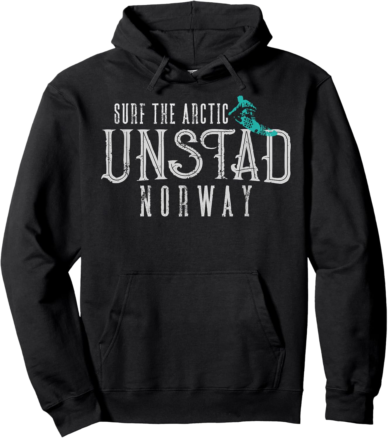 Surf The Arctic Unstad Norway Lofoten Islands Surfing Travel Hoodie - Hoodie | Black