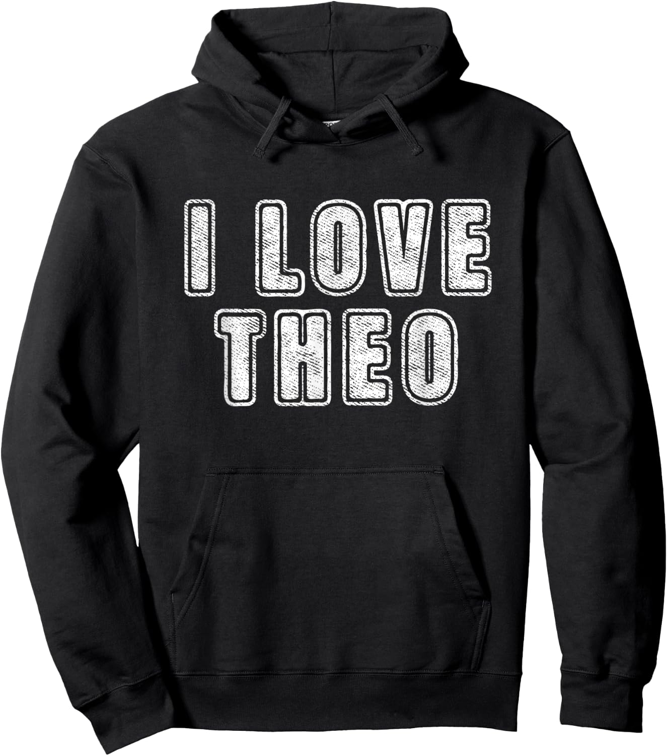 I Love Theo Retro Vintage Text Birth Names Best Theo Hoodie - Hoodie | Black