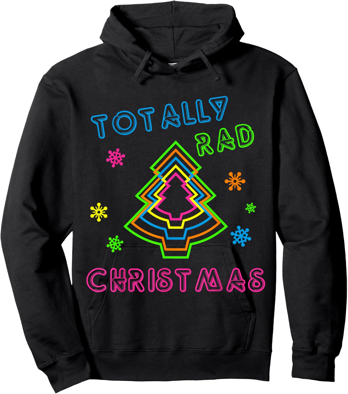 Totally Rad Christmas - 80s Retro Christmas Hoodie - Hoodie | Black