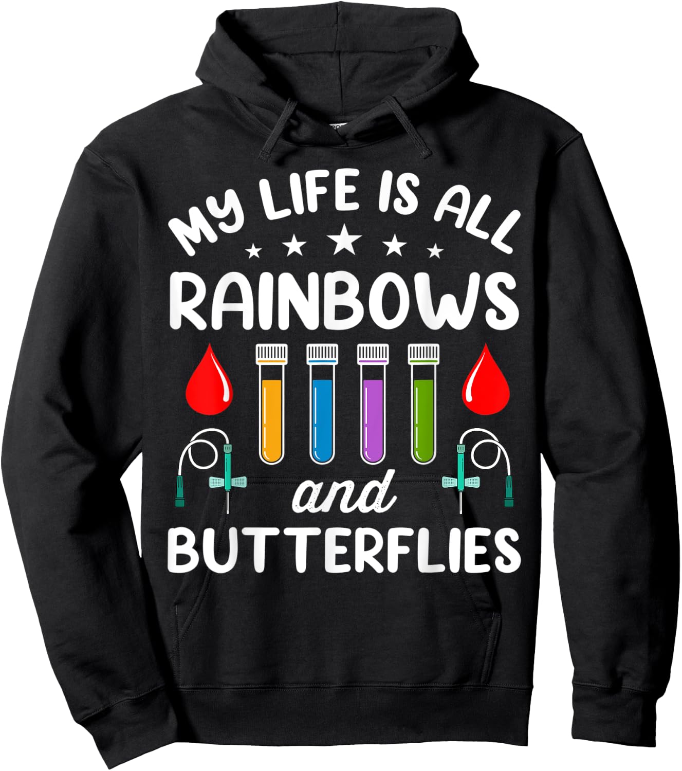My Life Is All Rainbows And Butterflies Hoodie - Hoodie | Black