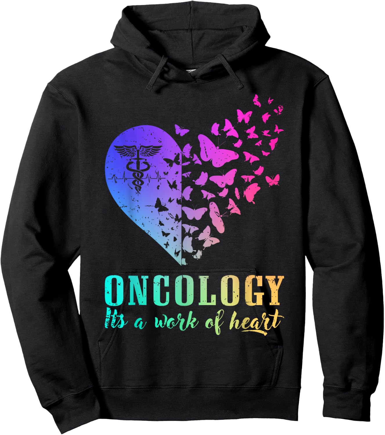 Oncology it’s A Work of Heart Hoodie - Hoodie | Black