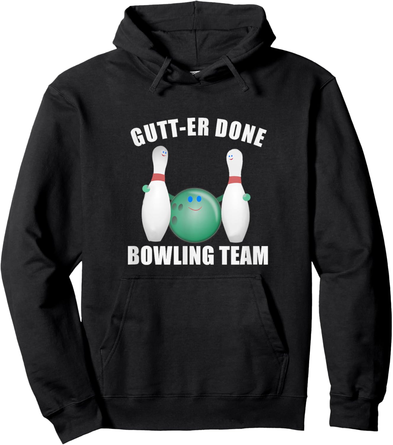 Funny Ten Pin Bowl League Team Gutt-er Done Bowling Hoodie - Hoodie | Black