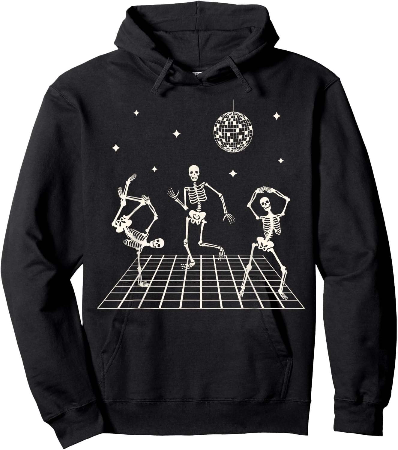 Skeletons Dancing at the Club with a disco ball Halloween Hoodie - Hoodie | Black