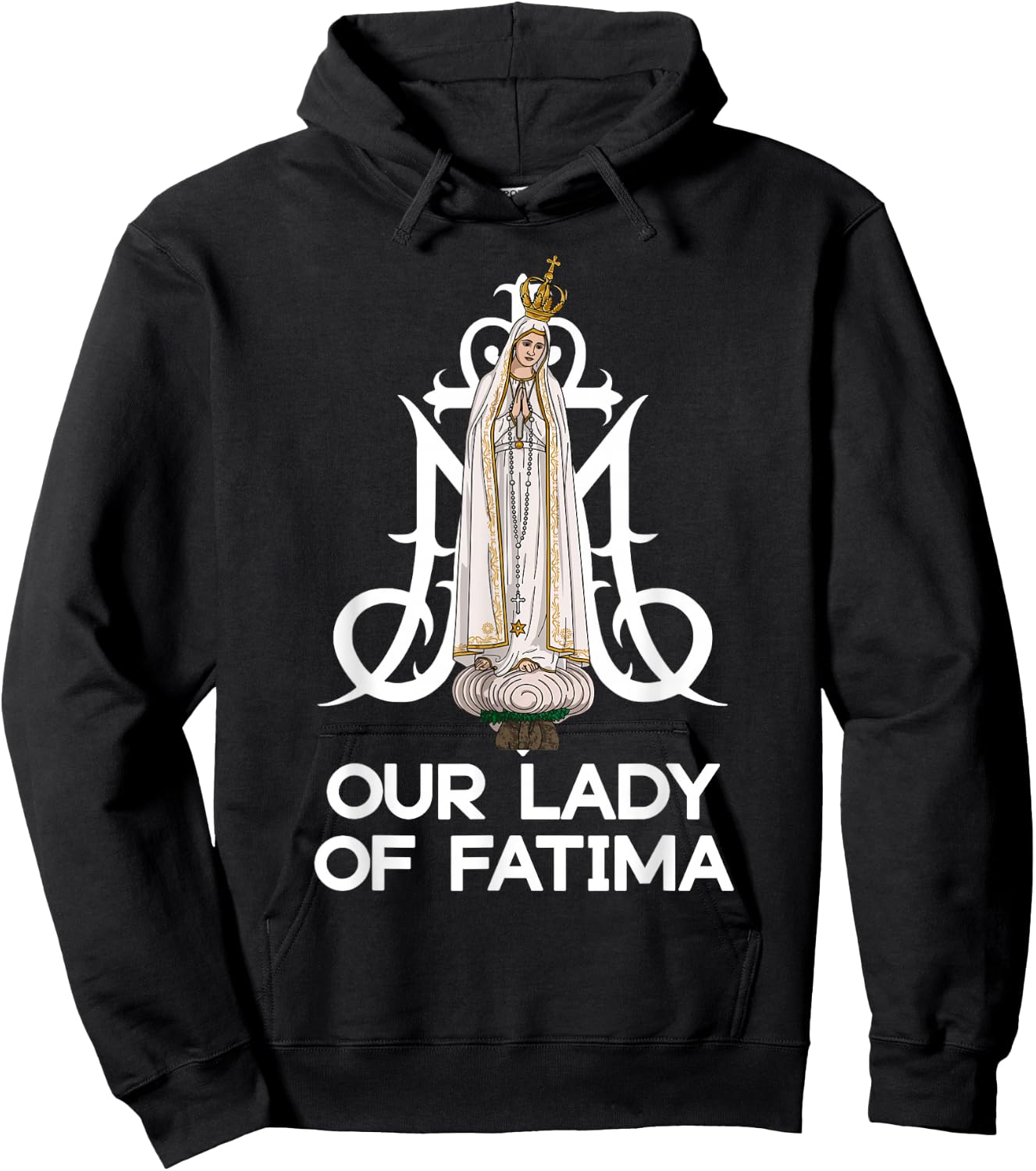 Our Lady of Fatima Marian Catholic Hoodie - Hoodie | Black