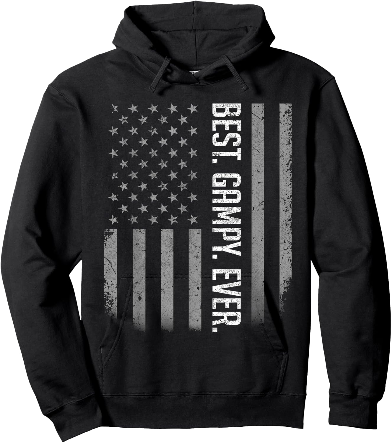 Best Gampy Ever US American Flag Shirt Gift Father's Day Hoodie - Hoodie | Black