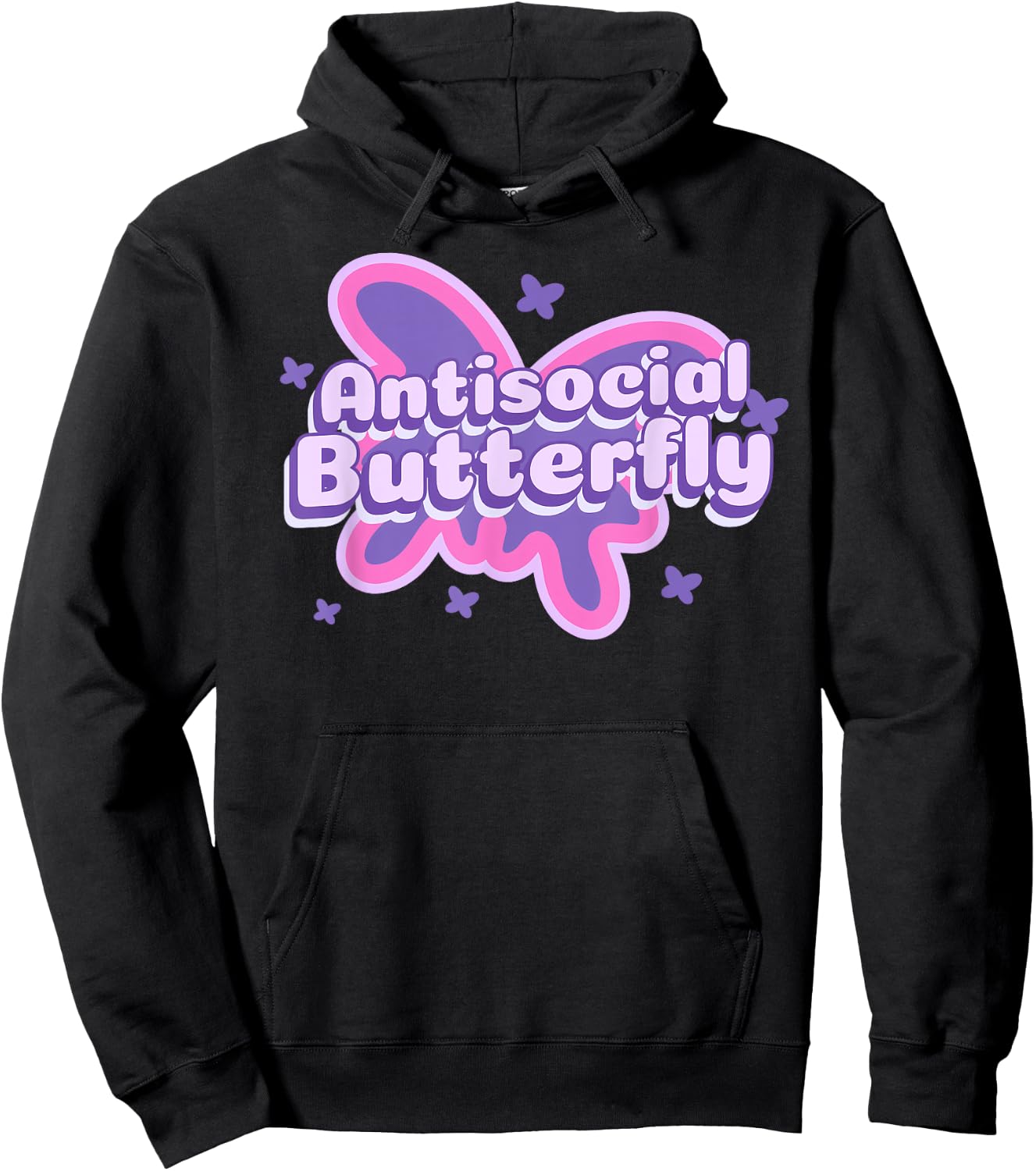 Antisocial Butterfly Funny Social Anxiety Introvert Women Hoodie - Hoodie | Black