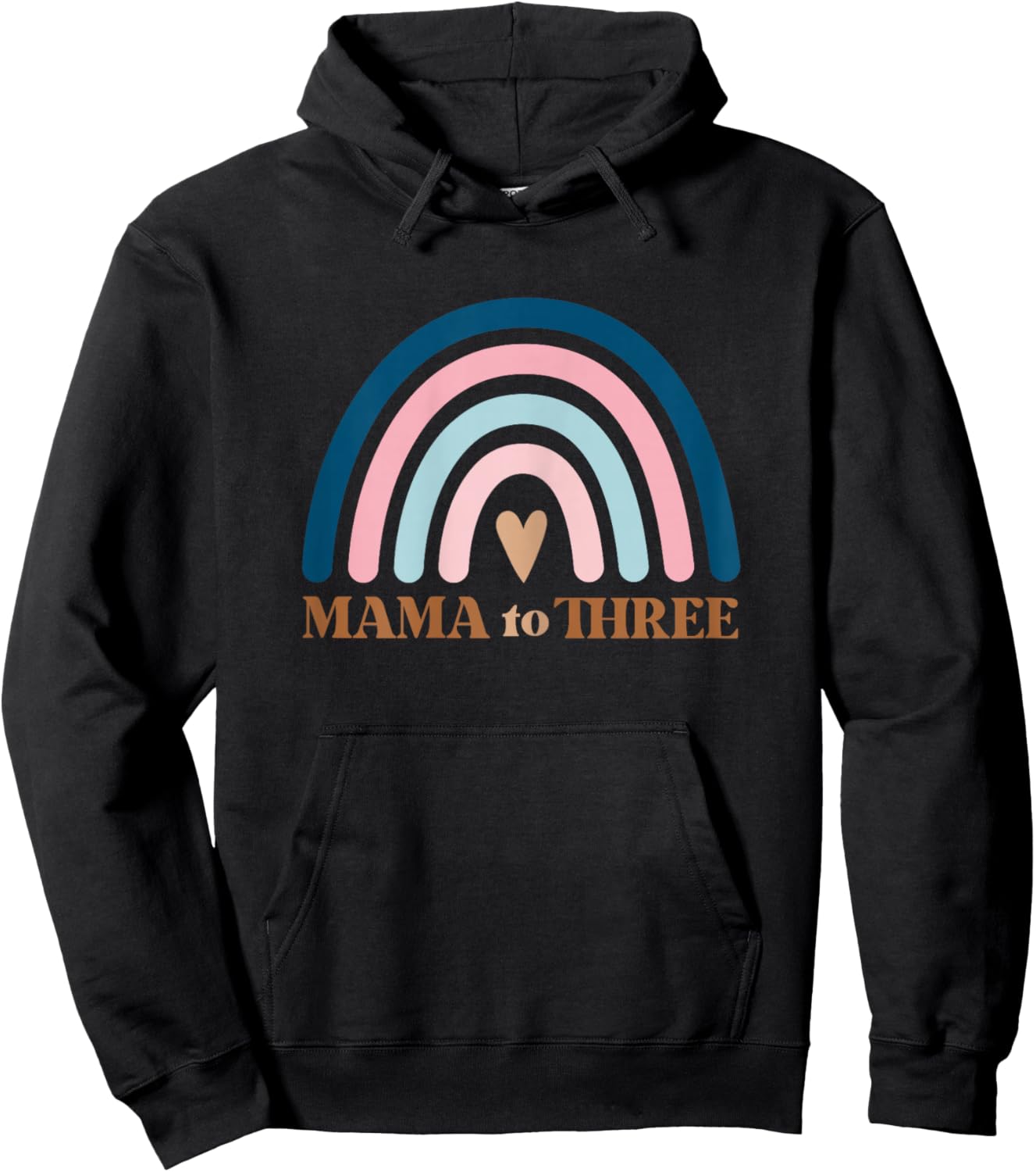 Mom of Three, Third Baby Announcement, Mothers Day Gift Hoodie - Hoodie | Black