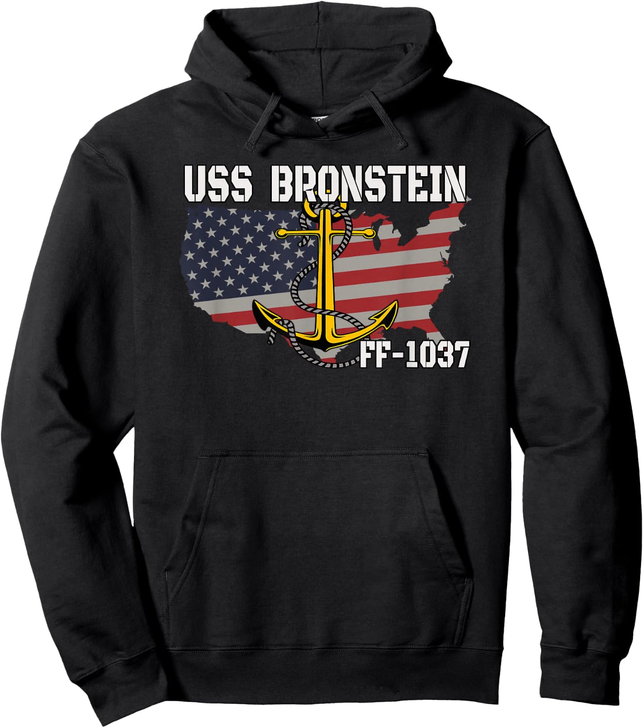 USS Bronstein FF-1037 Frigate Veteran Day Son Father Grandpa Hoodie - Hoodie | Black